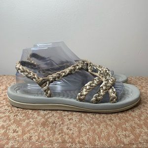 Tan Braided Comfortable Walking Sandals with Arch Support And Waterproof